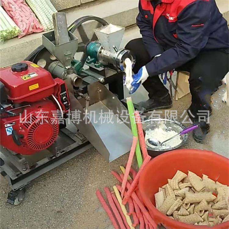 玉米面粉双机头膨化机 自动切断空心棒汽油膨化机 乡镇个体创业用