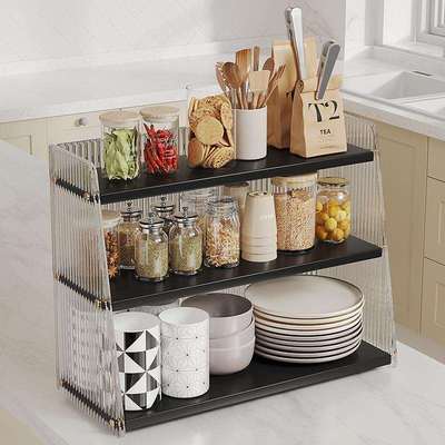 厨房置物架台面多层置物架家用多功能碗筷杯子调料高颜值收纳架