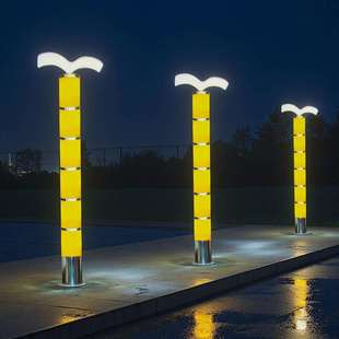 发光庭院路灯草坪竹子节路灯公园景区文化园创意户外不锈钢路灯