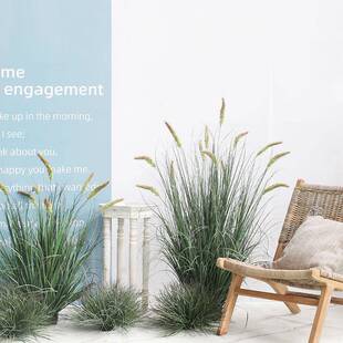 仿真绿植猫尾巴草室内景观绿植造景摆件芦苇盆栽美陈场景花艺装饰