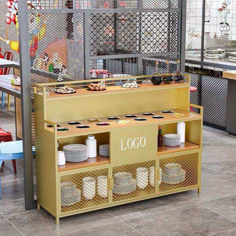 火锅店调料台商用餐厅自助佐料柜串串香蘸料桌工业风凉菜水果台