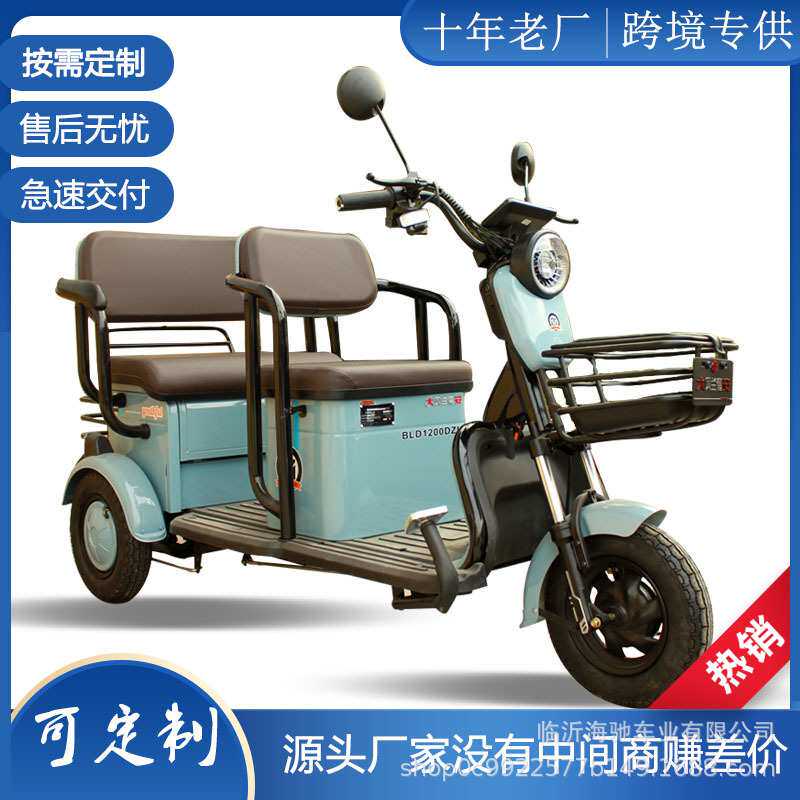 电动三轮车亲子老人助力代步小型家用带蓬式不倒翁电动车接送孩子