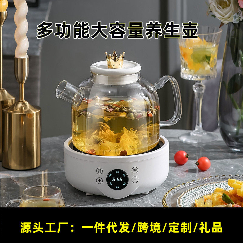 110V美规养生壶多功能办公室全自动玻璃煮茶器烧水壶养生杯花茶壶