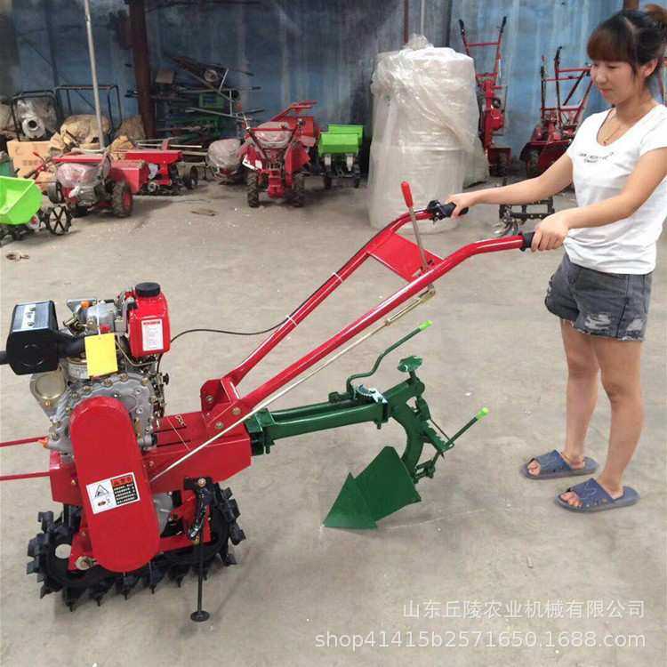 173柴油水冷单轨链条履带微耕机 山地丘陵手推自走式开沟松土机