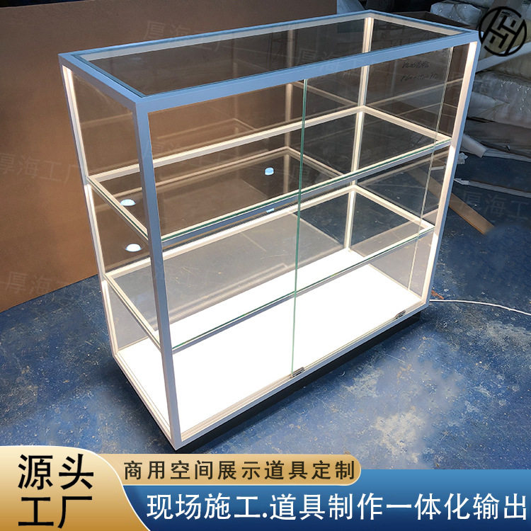 商场展柜金属玻璃柜批量定做三层玻璃中岛柜文创产品展示柜精品柜