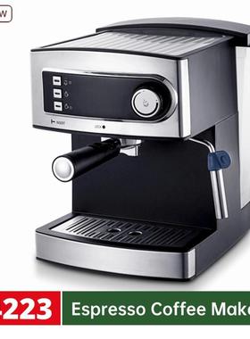 15bar半自动意式咖啡机高压蒸汽打奶泡滴漏式咖啡机卡布奇诺咖啡
