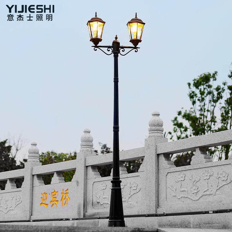 欧式复古双头庭院灯园林小区公园别墅花园美式花园灯花园景观灯,家装灯饰光源,景观庭院灯饰,淘宝优惠券,粉丝福利购,淘宝优惠卷