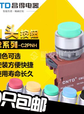 绿色按钮H22mm 凸自复位施耐德原装开2P头常C代替昌得N1按钮开关