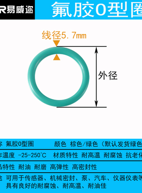 绿色氟胶O型圈30j-580*5.7mm密封圈耐高温 腐蚀耐磨耐压橡胶O形圈