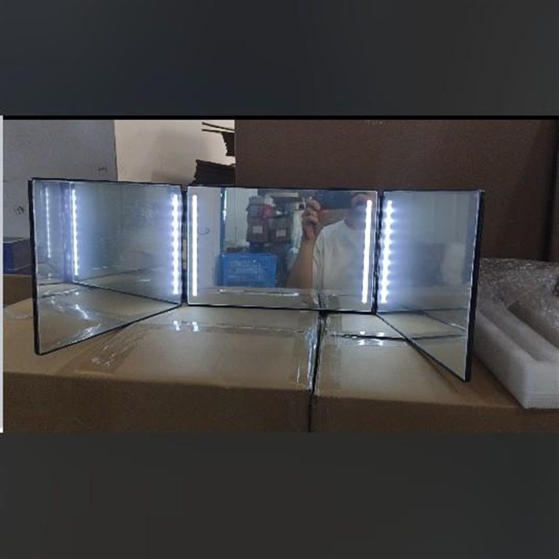 三面镜自助理发后视悬挂伸缩剪发自己理发镜子大号V折叠梳妆化妆