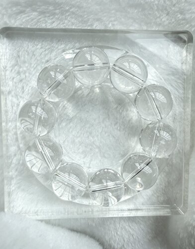 天然净水纯净体白水晶大珠18mm手链显白礼物百搭女士款