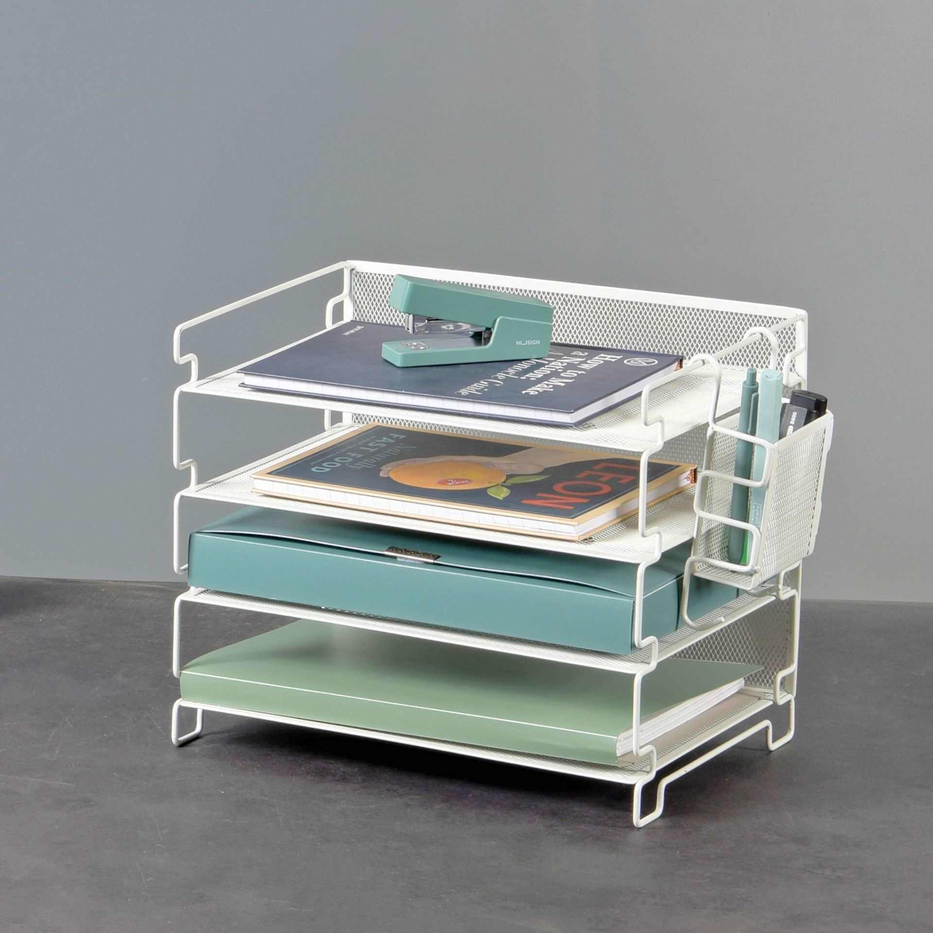 铁线文件架桌面管理架金属网状全铁网多层资料架收纳架文件整理架