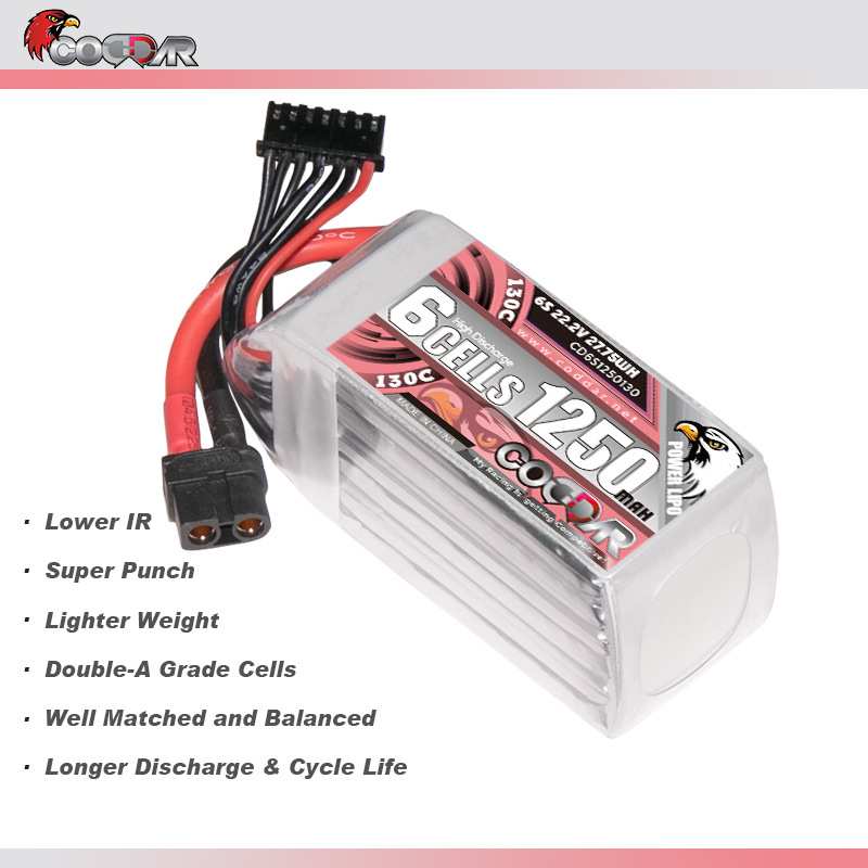 鹰氪CODDAR 1250MAH 6S 22.2V 130C竞赛花飞航模穿越机锂电池LIPO