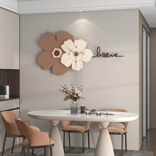 钟表挂钟客厅奶油风现代简网红家用餐厅创意静音时钟挂墙高级感