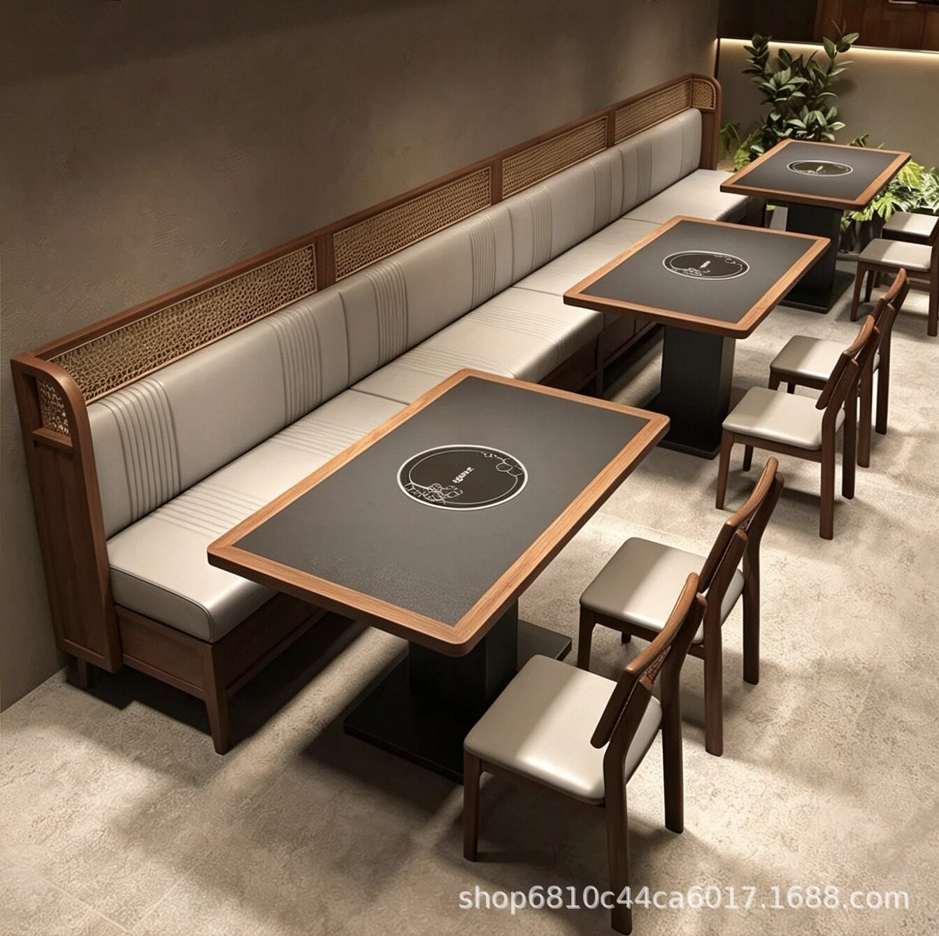 山野风实木桌椅卡座沙发主题餐厅茶餐厅火锅烤肉饭店湘菜馆商用