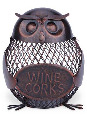 跨境爆款TOOARTS猫头鹰网状瓶塞罐实用装饰工艺品 卧室床头铁艺