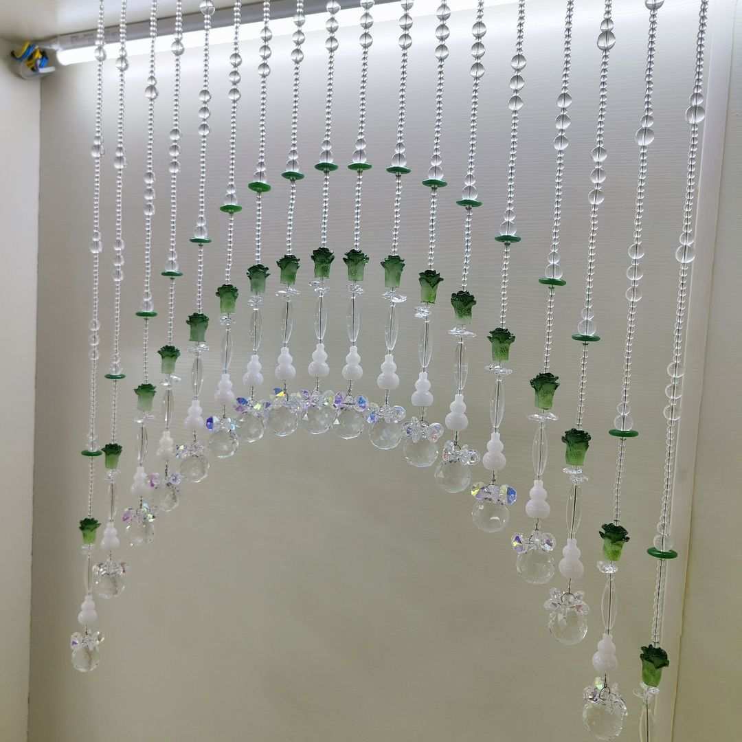 新款白色水晶珠帘门帘挂帘卧室玄关装饰帘