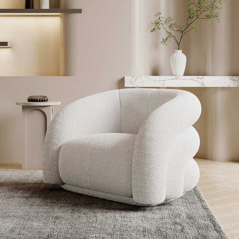 现代轻奢单人沙发椅北欧简约休闲客厅阳台懒人网红设计师创意单椅