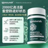 Upnourish美国进口 肠道益生菌2000亿活菌益生元 调理肠胃平衡60粒