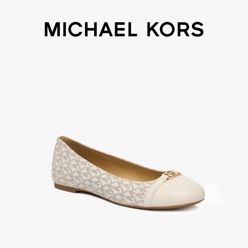 Michael Kors MANDY FLAT新款平底女鞋mk女士老花一脚蹬时尚鞋