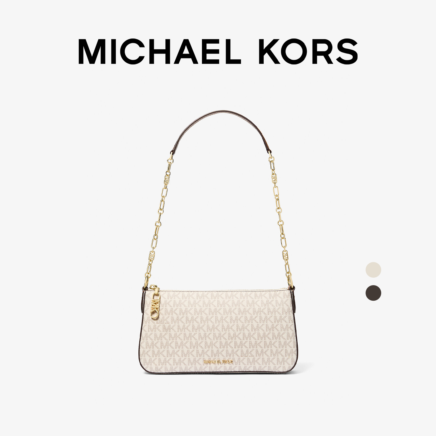 Michael Kors Empire中号女士链条单肩包mk正品老花方形腋下包包