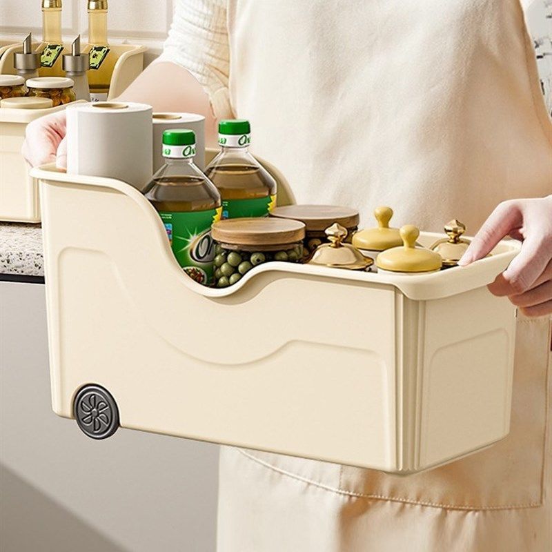 锅具收纳盒锅盖调料带滑轮整理盒厨房橱柜省空间多功能收纳架子fh,收纳整理,桌面收纳盒,淘宝优惠券,粉丝福利购,淘宝优惠卷