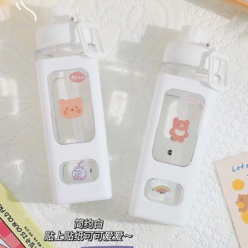 杯子义乌简约清爽韩版大容量开盖式夏季吸管运动便携水杯塑料吸管