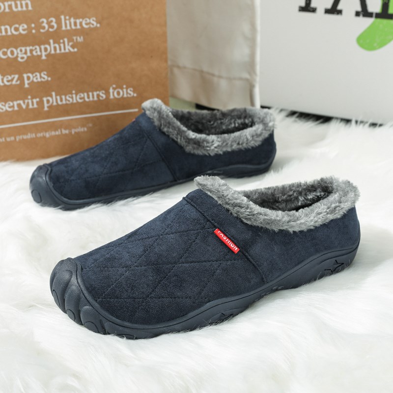 中老年棉拖鞋小码37防滑耐磨保暖一脚蹬48懒人鞋47爸爸鞋46妈妈鞋