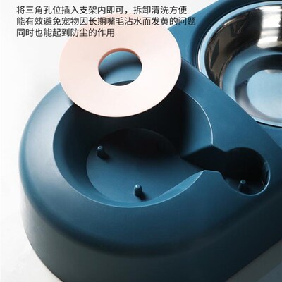 不湿嘴水碗猫碗自动饮水双碗饭碗防打翻狗食盆狗狗喝水狗碗宠物碗