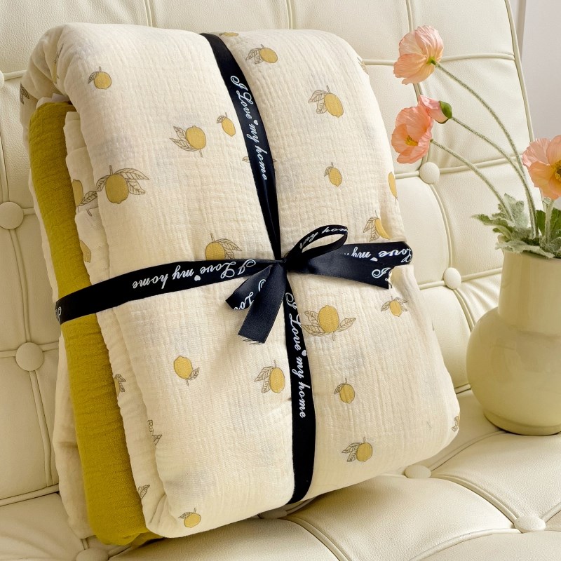 A类婴儿级全棉皱皱双层纱四件套床上用品纯棉纱布被套床单三件套