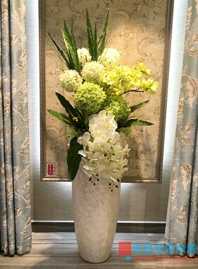 贝壳落地大花瓶仿真插花艺套装客厅售楼酒店KTV欧式现代装饰摆件