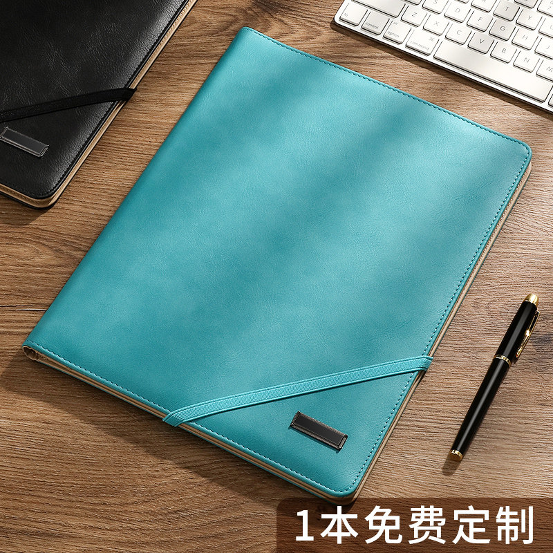 A4多功能文件夹皮质资料夹经理夹签约本商务销讲夹商谈夹刻字办公
