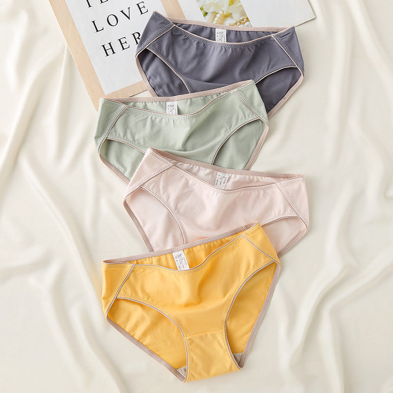 4条装内裤女纯棉抗菌中腰少女士日系无痕大码100%全棉裆三角裤头,女士内衣/男士内衣/家居服,平角裤,淘宝优惠券,粉丝福利购,淘宝优惠卷