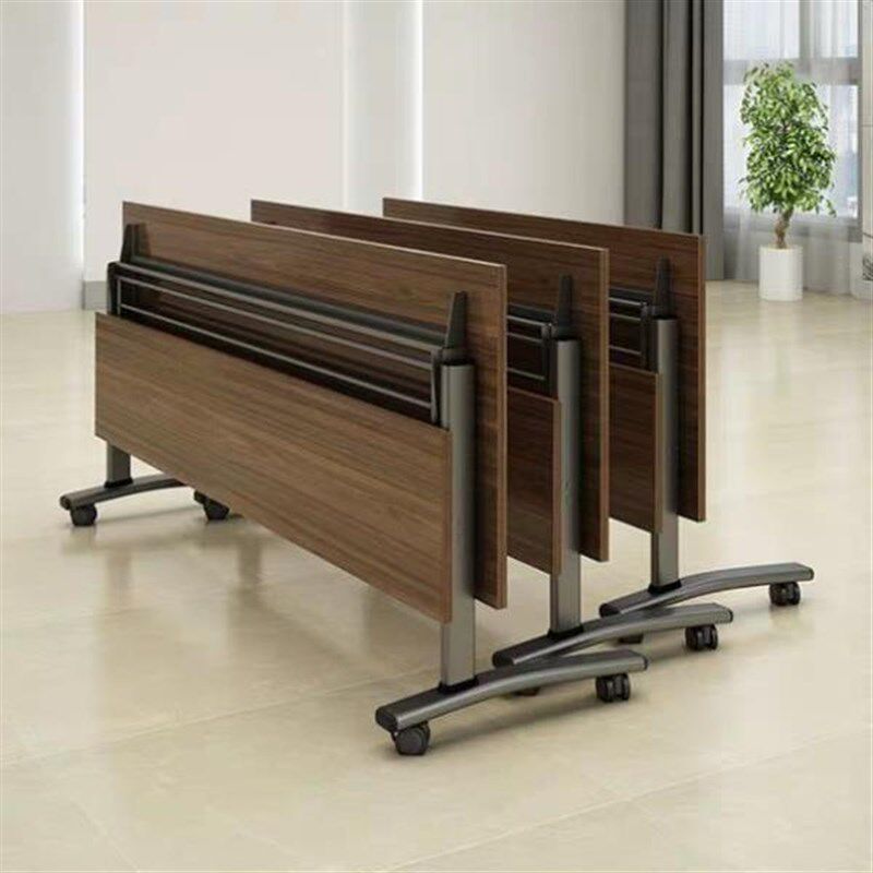 侧翻培训桌椅会议桌条形桌长条桌双人课桌椅学生培训桌移动拼接桌