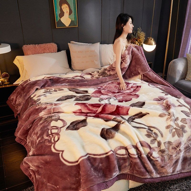 拉舍尔双层加厚毛毯大红婚庆盖毯单双人学生宿舍毯子法莱绒床单,床上用品,休闲毯/毛毯/绒毯,淘宝优惠券,粉丝福利购,淘宝优惠卷