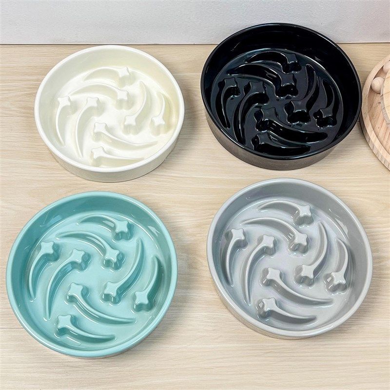 陶瓷慢食碗狗狗缓食碗猫咪碗简约流星宠物碗防噎防打翻猫碗狗碗,宠物/宠物食品及用品,猫狗碗/慢食碗,淘宝优惠券,粉丝福利购,淘宝优惠卷