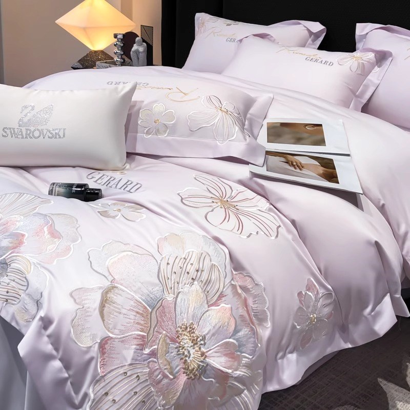 高级感A类200支长绒棉四件套100全棉床单被套四季1.8床上用品