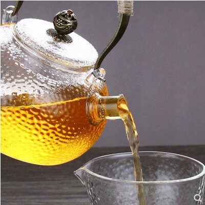 煮水壶提a梁壶锤目纹大容量花茶壶可电陶炉加热耐高温玻璃壶