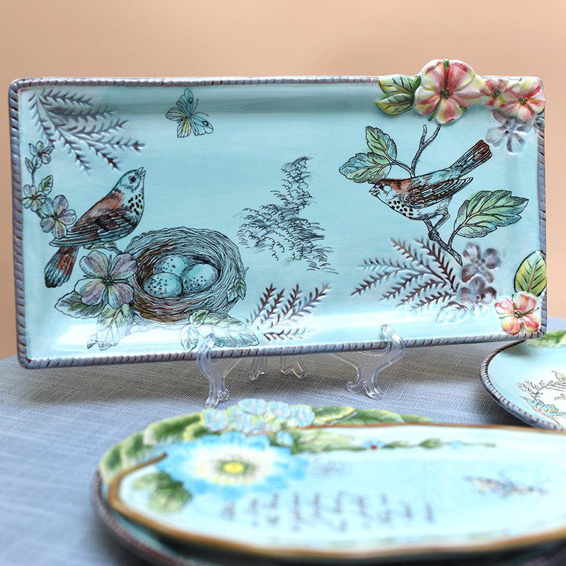 客厅长方形托盘美式大容量果盘餐厅厨房餐桌茶几装饰盘饼干点心盘,餐饮具,果盆/果盘/果篮,淘宝优惠券,粉丝福利购,淘宝优惠卷