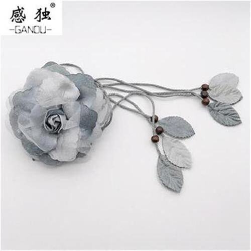 。纺花朵流d苏窗帘夹5韩式绑带绑绳H欧式纱帘扎带家居窗帘扣一.
