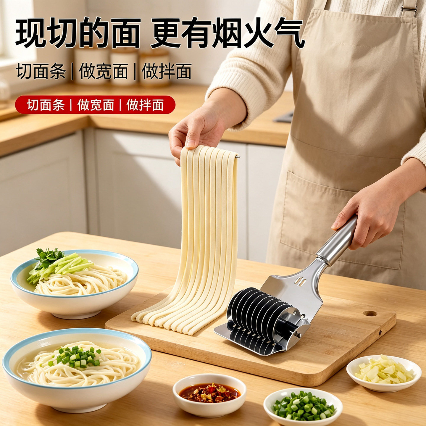 手工切面器面条器滚轮不锈钢