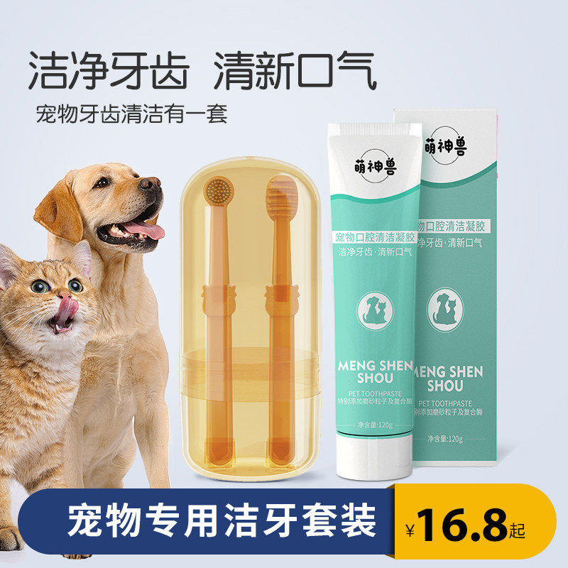 宠物猫咪小牙刷猫刷牙狗狗牙膏套装除口臭可食用牙齿口腔清洁用品