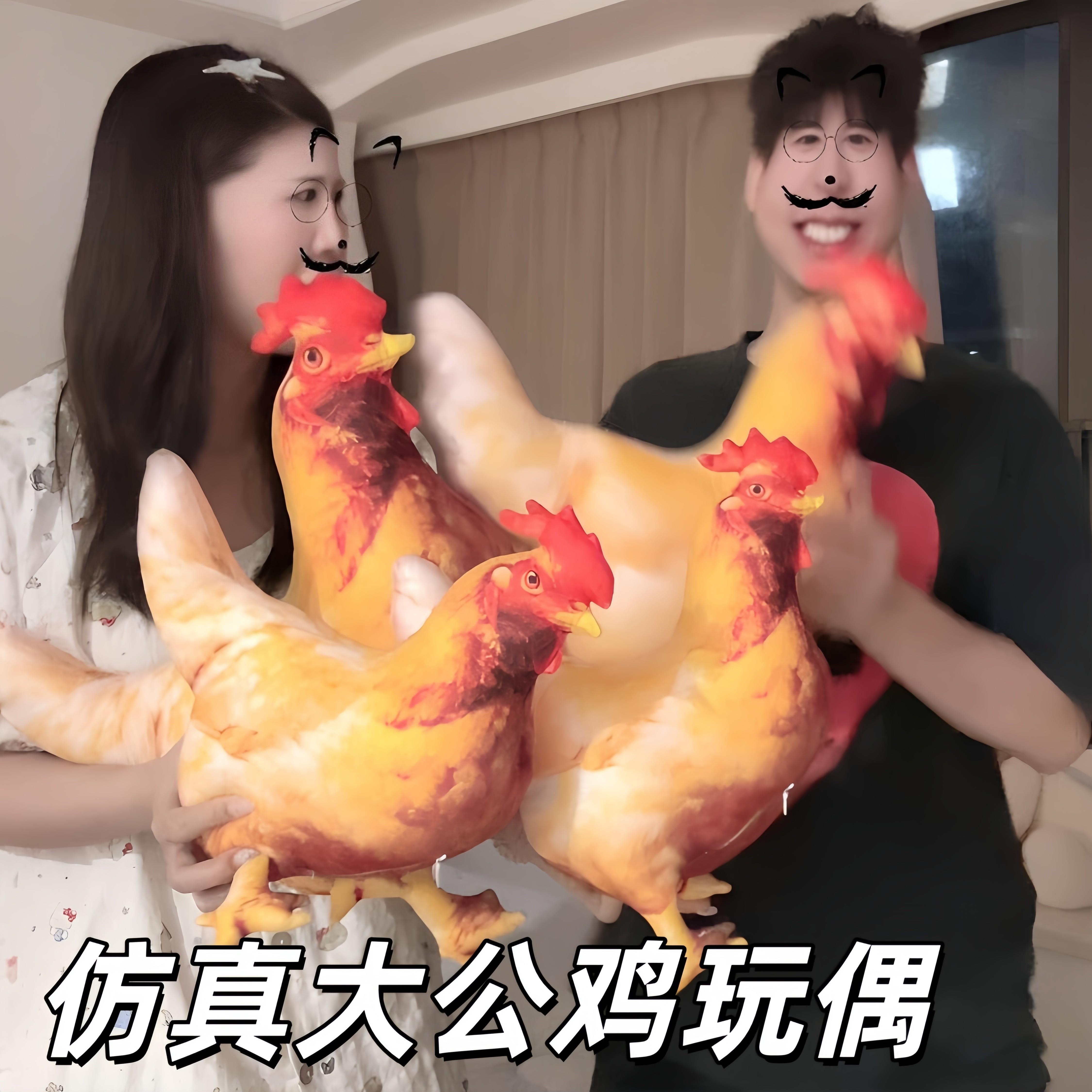 仿真大公鸡玩偶创意抽象