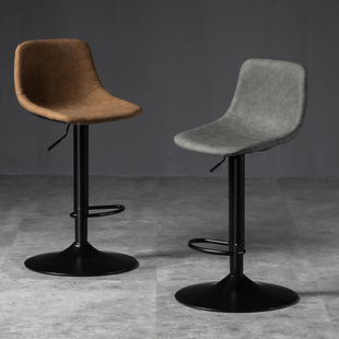 吧台椅升降时尚 简约酒吧椅现代家用高G脚凳子轻奢靠背铁艺旋转椅