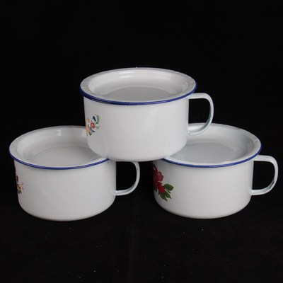 图案随机搪瓷泡面碗带盖大汤碗饭碗餐具老面碗大容量方Z便面碗菜