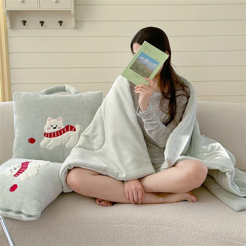 手提加厚抱枕被子两n用牛奶绒办公室午休靠垫学生宿舍午睡枕头盖