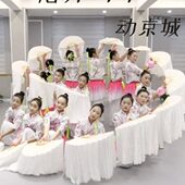 演出时群真丝跳舞扇舞节双面花古典舞开京城专用动扇子舞蹈扇扇子