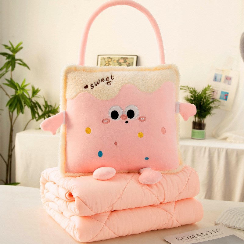 抱枕被子两用二合一车载靠枕办公室汽K车午睡枕头加厚折叠被子