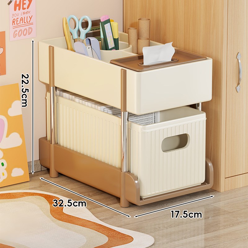 桌下置物架办公室工位放包神器可移动落地书架抽T屉式小推车收纳