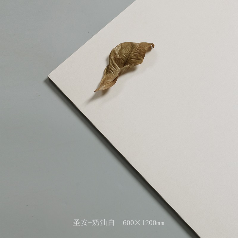 新侘寂风微水泥瓷砖奶油白u色卫生间墙砖客厅地砖日式素色仿古砖